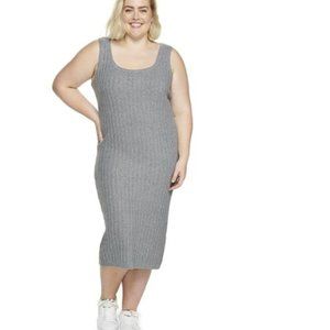 SONOMA X LAUREN GRAY RIB SWEATER DRESS SIZE 2X  #502
